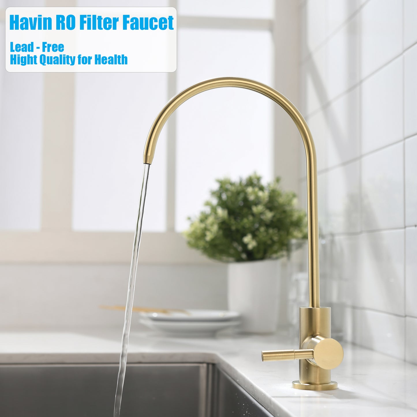A601 SUS304 Stainless Steel filter faucet - one way drinking water tap (Brushed Gold)