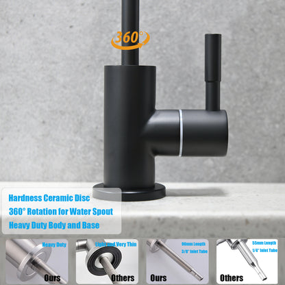 A601 SUS304 Stainless Steel filter faucet - one way drinking water tap (Matte Black)