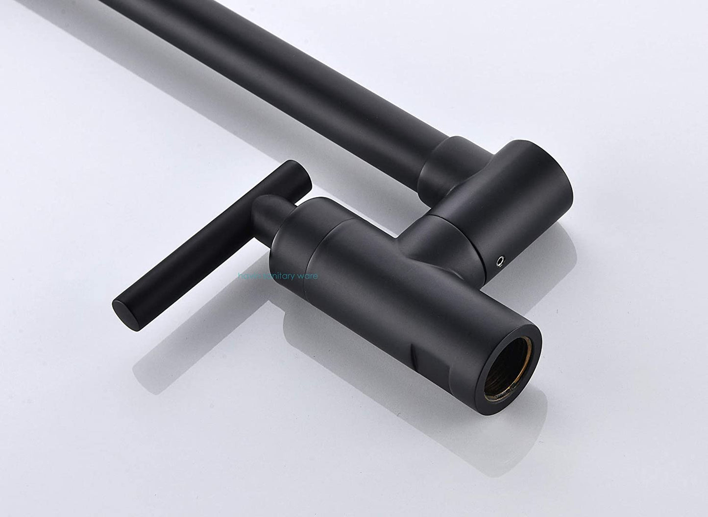 Havin Pot Filler Folding Stretchable Double Joint Swing Arm Matte Black, Wall Mount Kitchen Faucet, Single Hole Two Handle Kitchen Sink Faucet