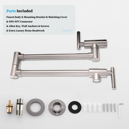 Havin A202 Pot filler faucet wall mount, upside down style (Brushed Nickel)