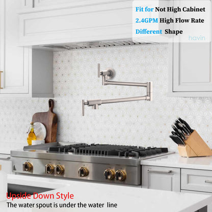 Havin A202 Pot filler faucet wall mount, upside down style (Brushed Nickel)