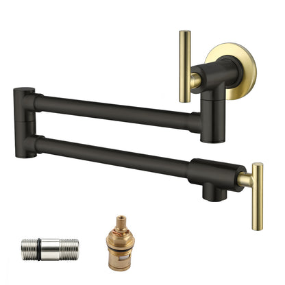 Havin A202 Pot filler faucet wall mount, Stainless Steel Material, Upside Down Style, Brushed Gold and Black (New Structure))