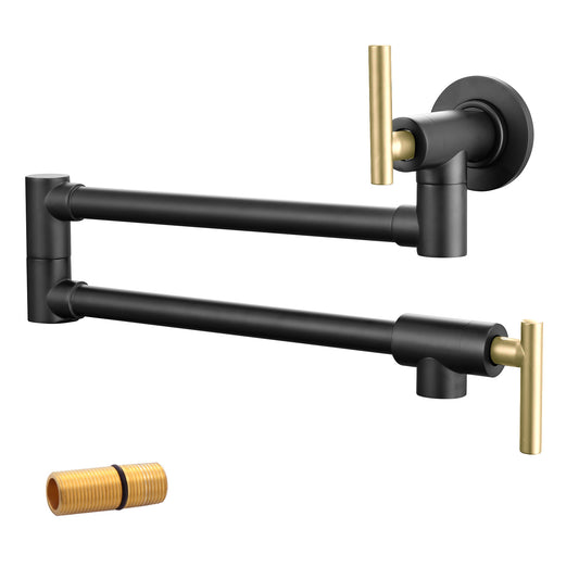 Havin A202 Pot filler faucet wall mount, Upside Down Style, Brushed Gold and Black (New Structure))