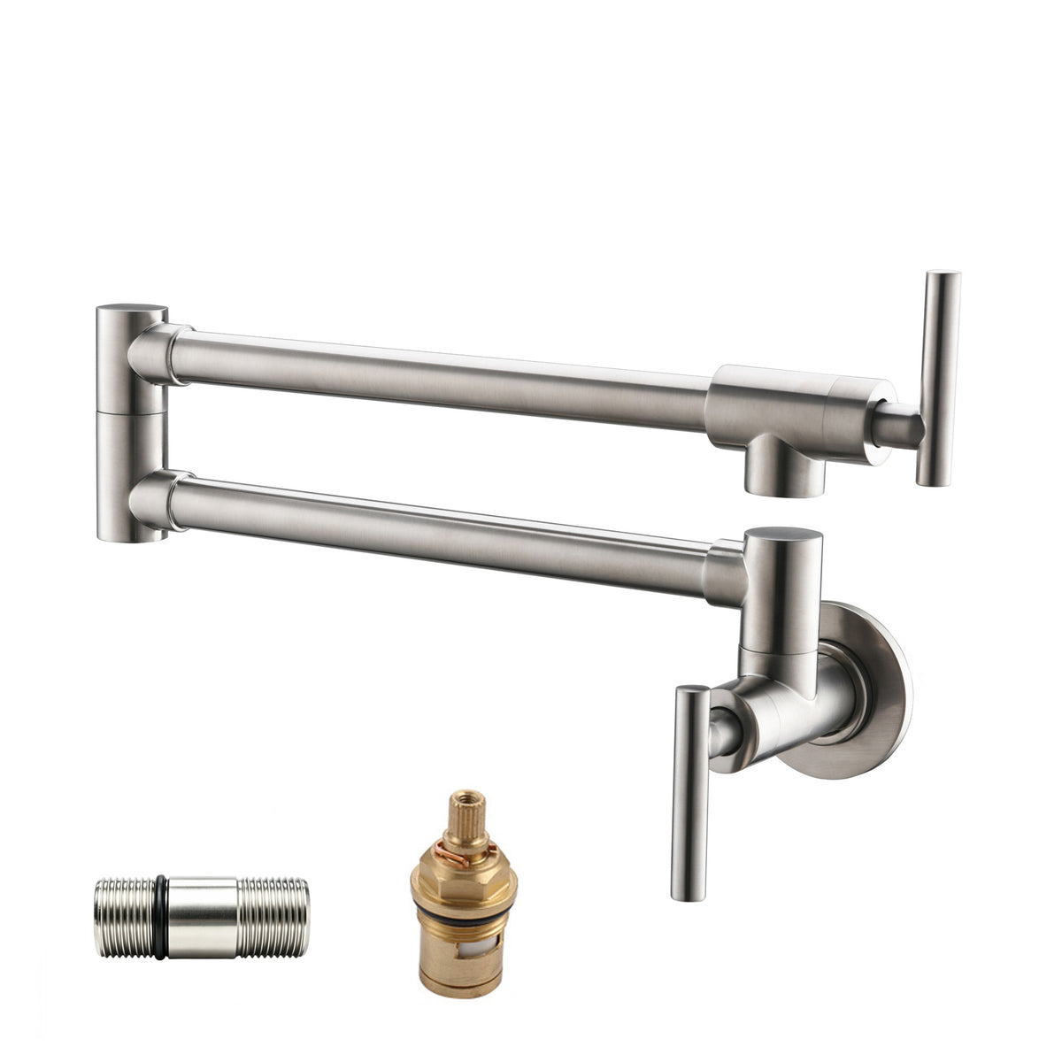 Havin Pot Filler,Pot Filler Faucet Wall Mount,Stainless Steel Material,with Double Joint Swing Arms (Style A Brushed Nickel A203, Brushed Nickel)