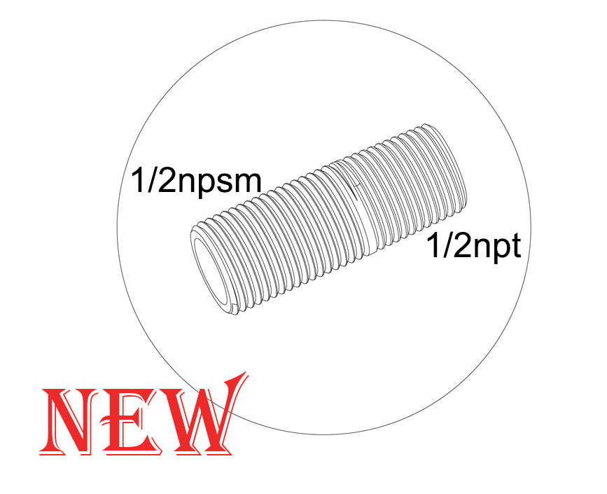 Pipe Nipple Connector for Havin pot filler faucet Style A- Wall mounted-1/2 NPT- 1/2 NPSM